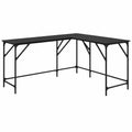 Schreibtisch – 149 × 149 × 75 cm, Schwarz, für Büro - orviloq
