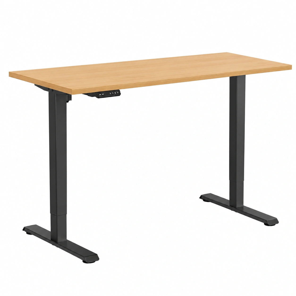 Schreibtisch – 160 × 70 cm, höhenverstellbar, elektrisch, aus Buchenholz, Schwarz - orviloq