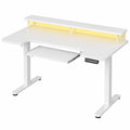 Schreibtisch – 120 cm, höhenverstellbar, mit LED-Beleuchtung, elektrisch - orviloq