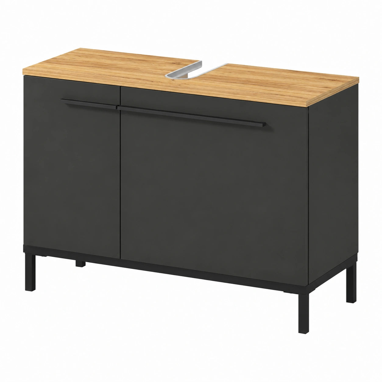 Waschbeckenunterschrank – 80 × 59 × 34 cm, aus Eichenholz - orviloq