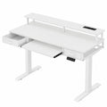 Schreibtisch – 120 cm, höhenverstellbar, mit Schubladen, elektrisch - orviloq