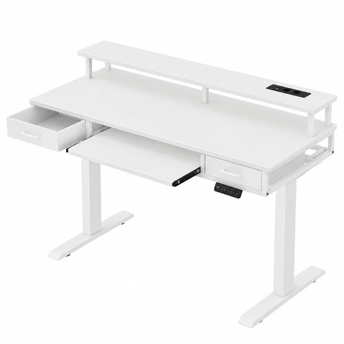 Schreibtisch – 120 cm, höhenverstellbar, mit Schubladen, elektrisch - orviloq