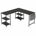 Schreibtisch – 140 × 140 cm, mit Ablagen - orviloq