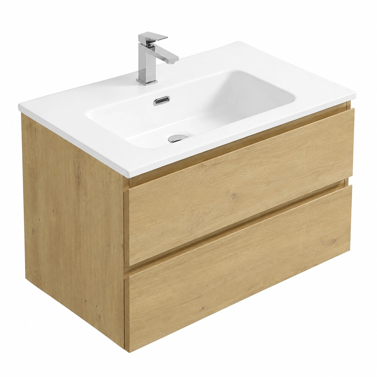 Unterschrank – 80 cm, aus Eichenholz, Naturfarben - orviloq