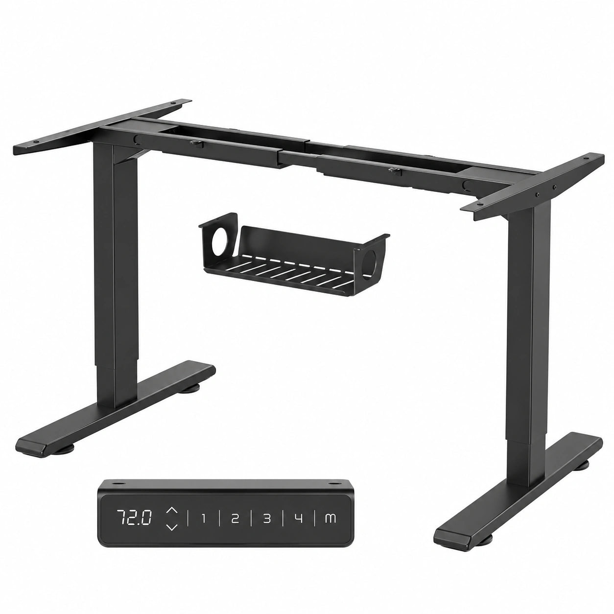 Schreibtisch – höhenverstellbar, Schwarz - orviloq