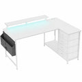 Eckschreibtisch – 120 × 90 cm, mit Schubladen, aus Stoff - orviloq