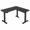 Schreibtisch – 160 × 140 cm, höhenverstellbar, mit Ablagen, für Büro - orviloq