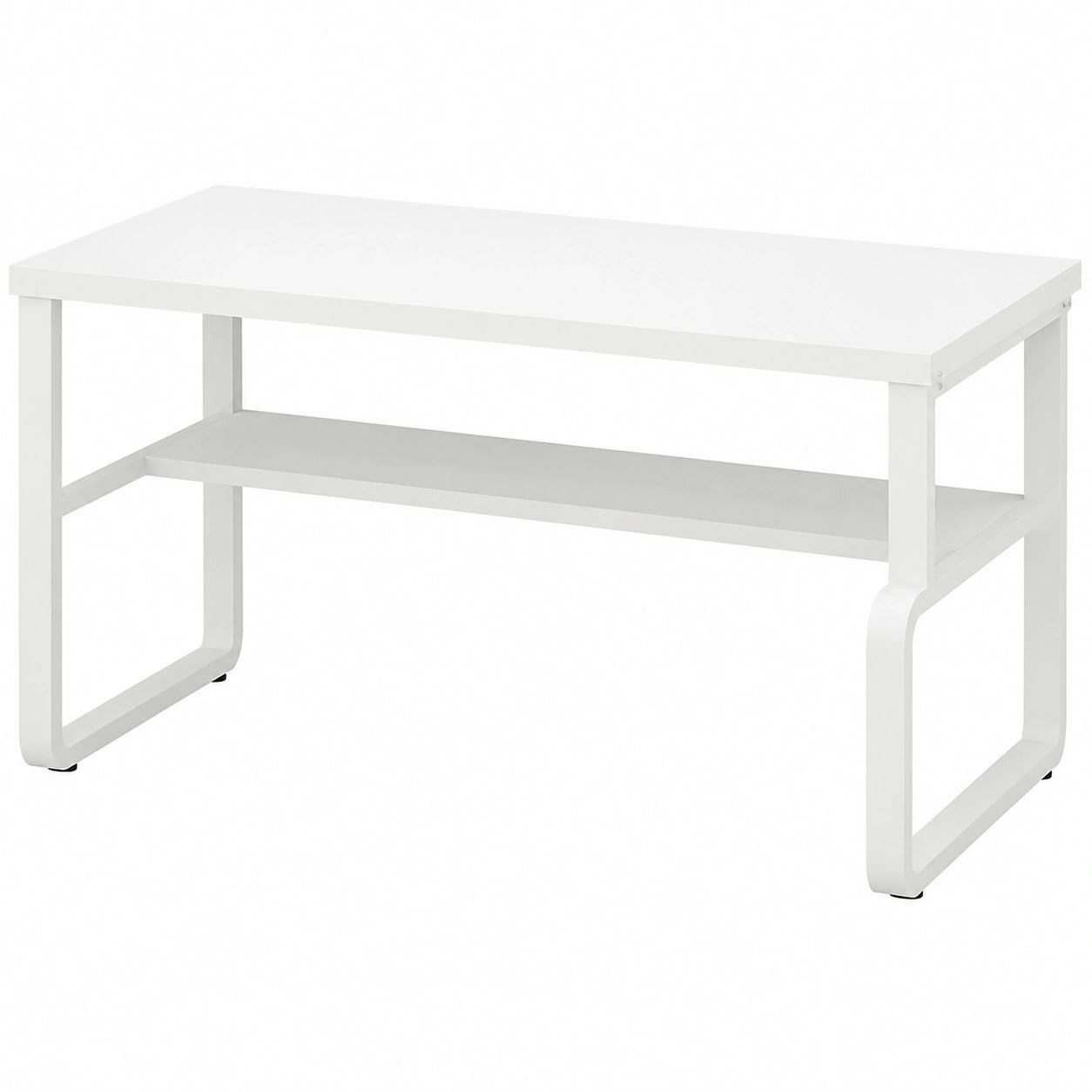 Computertisch – 120,7 × 61 cm, moderner Stil, Weiß, für Wohnzimmer und Schlafzimmer - orviloq