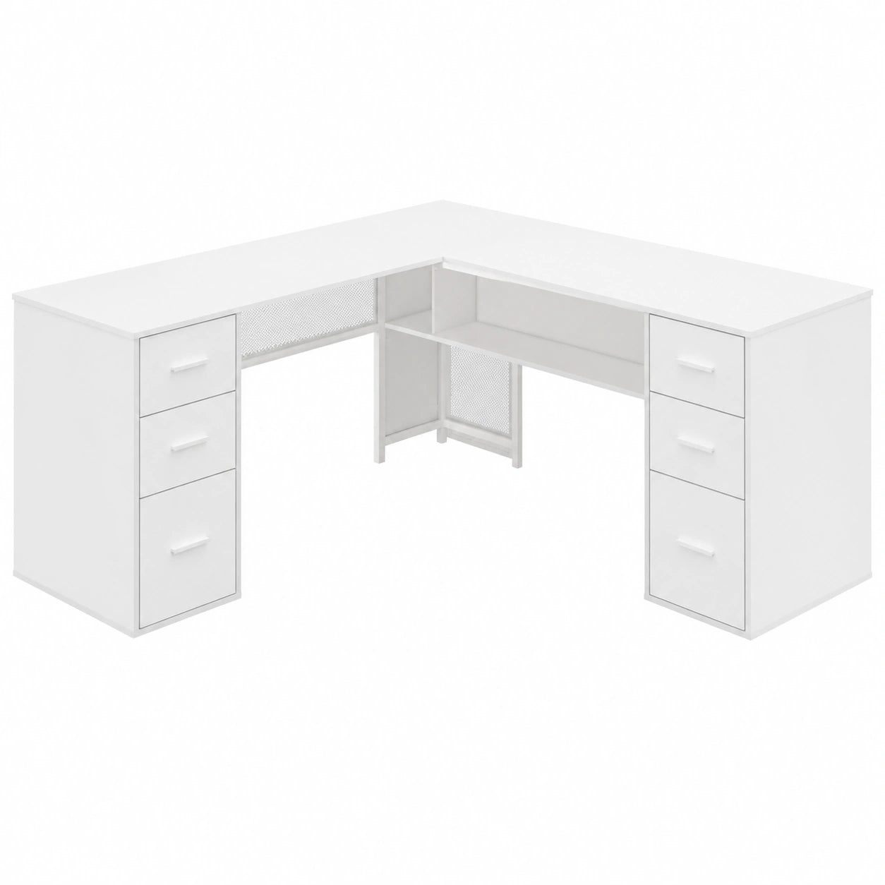 Schreibtisch – 150 cm, moderner Stil, mit Stauraum, mit Schubladen, aus Metall und Holz, für Büro - orviloq