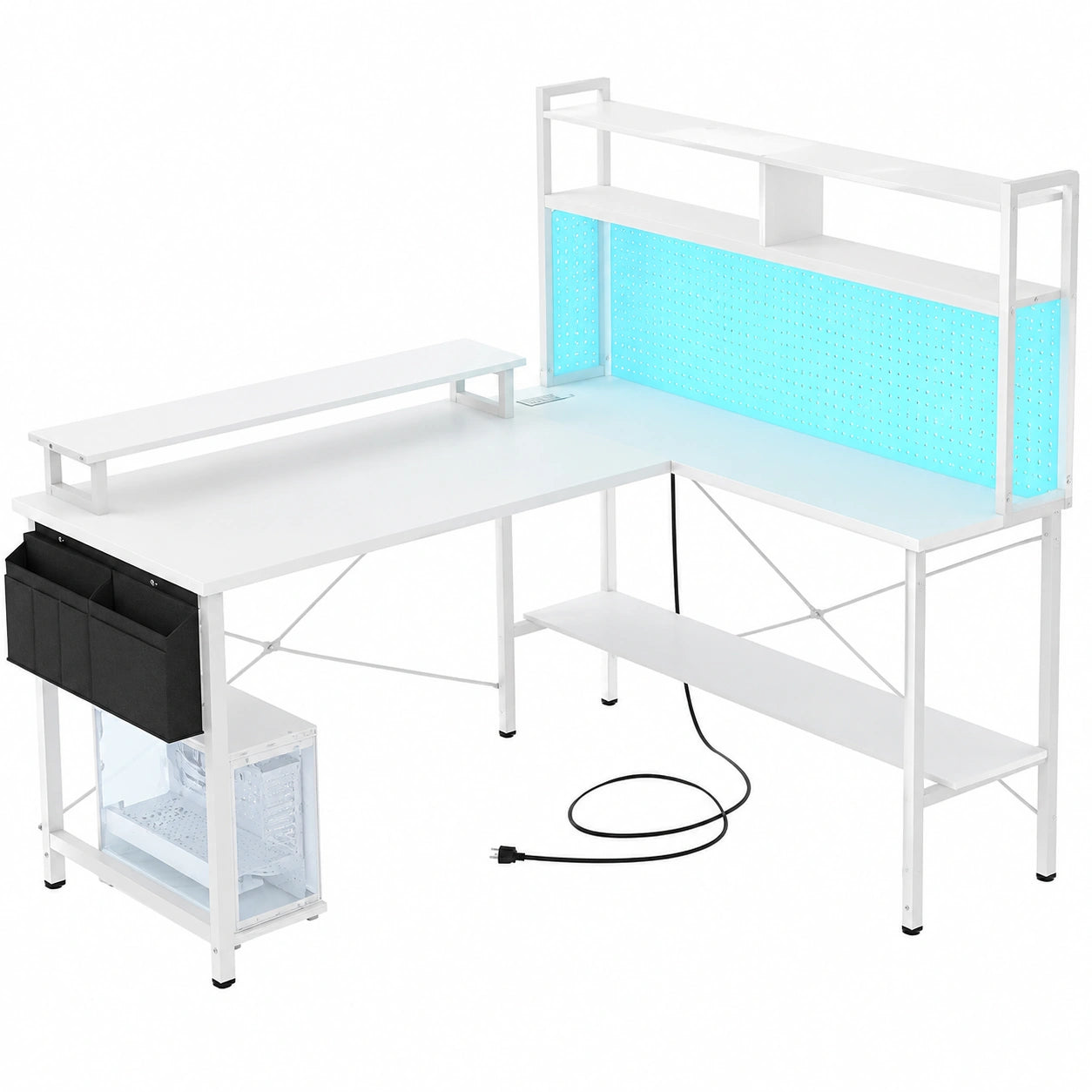 Tisch – mit LED-Beleuchtung, mit Ablagen - orviloq